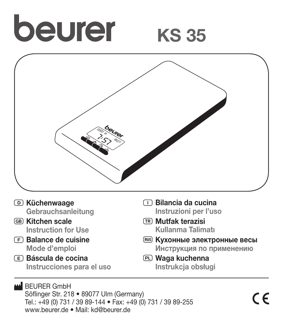 Beurer KS 35 User Manual | 16 pages