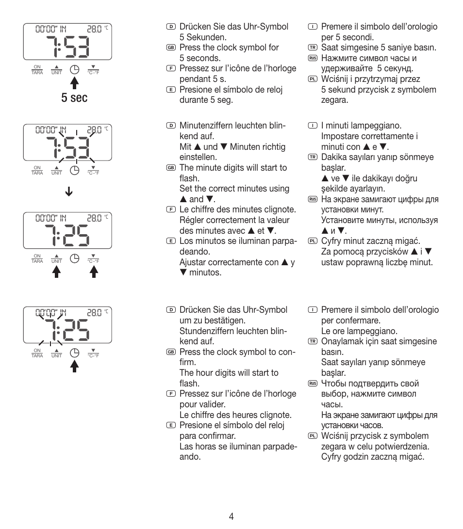 5 sec | Beurer KS 35 User Manual | Page 4 / 16