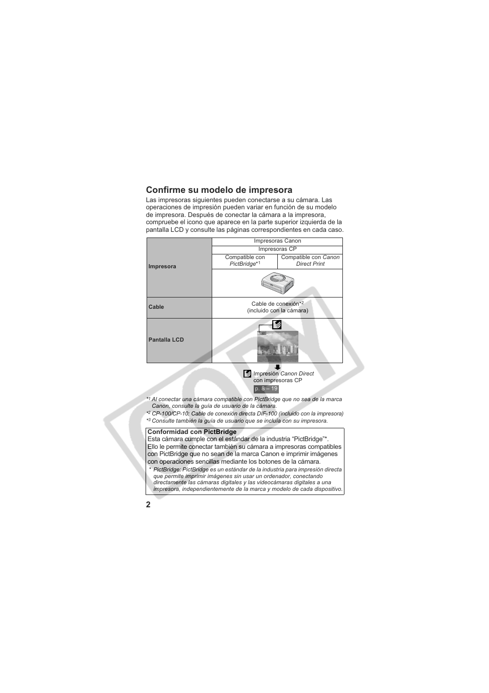 Confirme su modelo de impresora | Canon CP-100 User Manual | Page 73 / 110