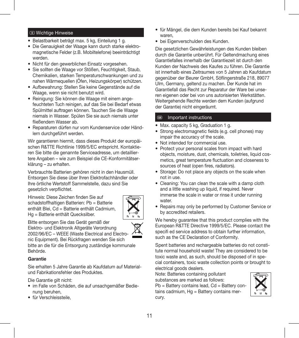 Beurer KS 600 User Manual | Page 11 / 14