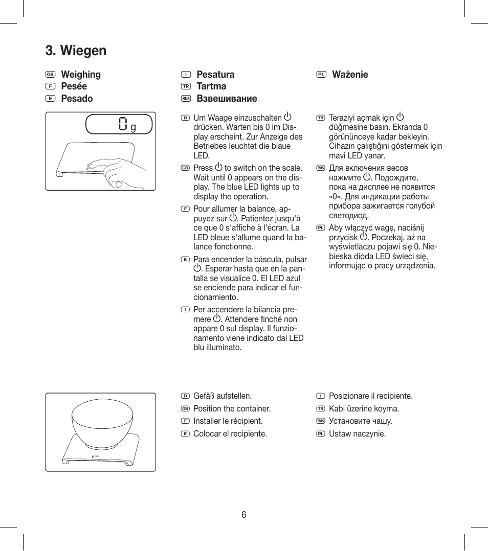 Wiegen | Beurer KS 600 User Manual | Page 6 / 14