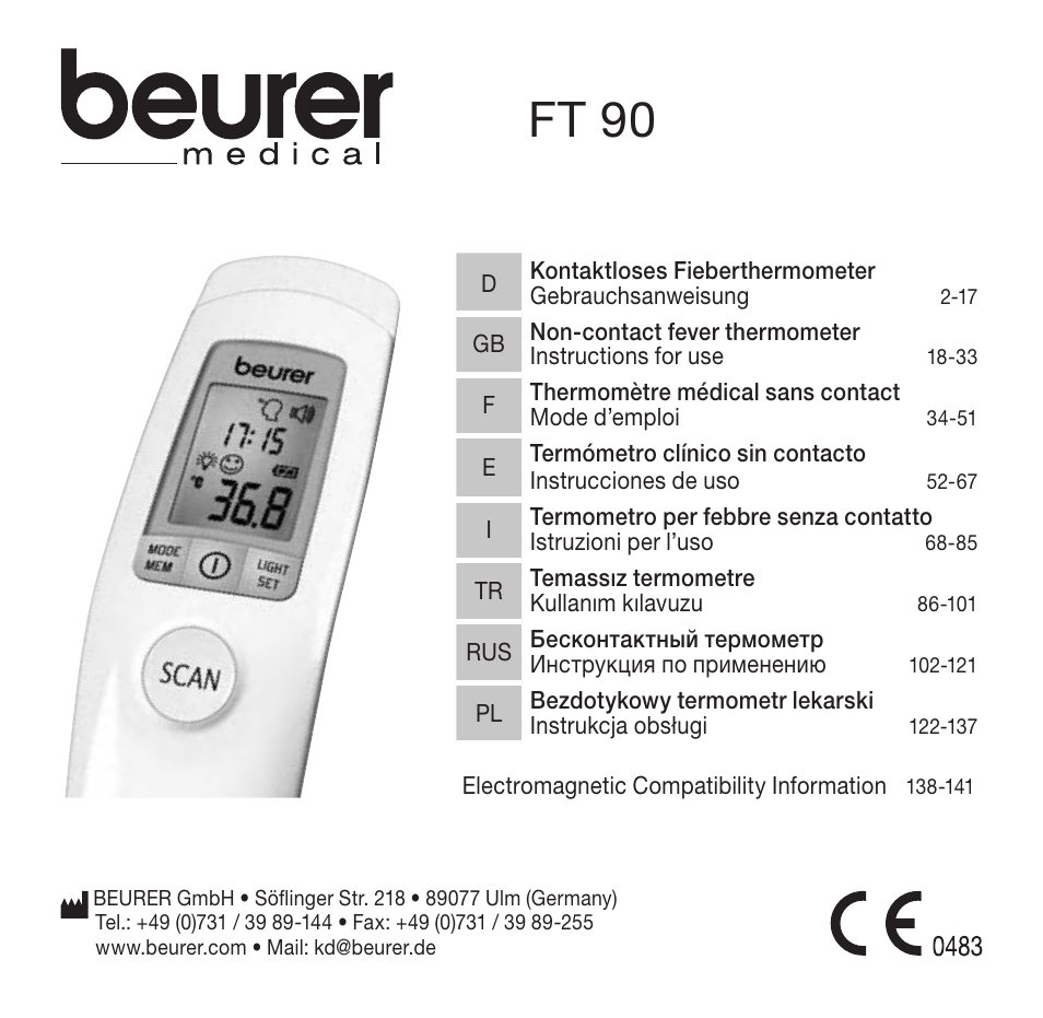 Beurer FT 90 User Manual | 144 pages