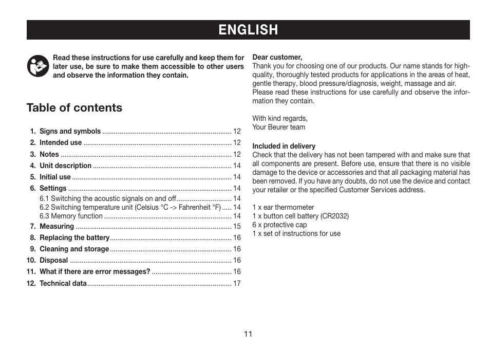Beurer FT 78 User Manual | Page 11 / 72