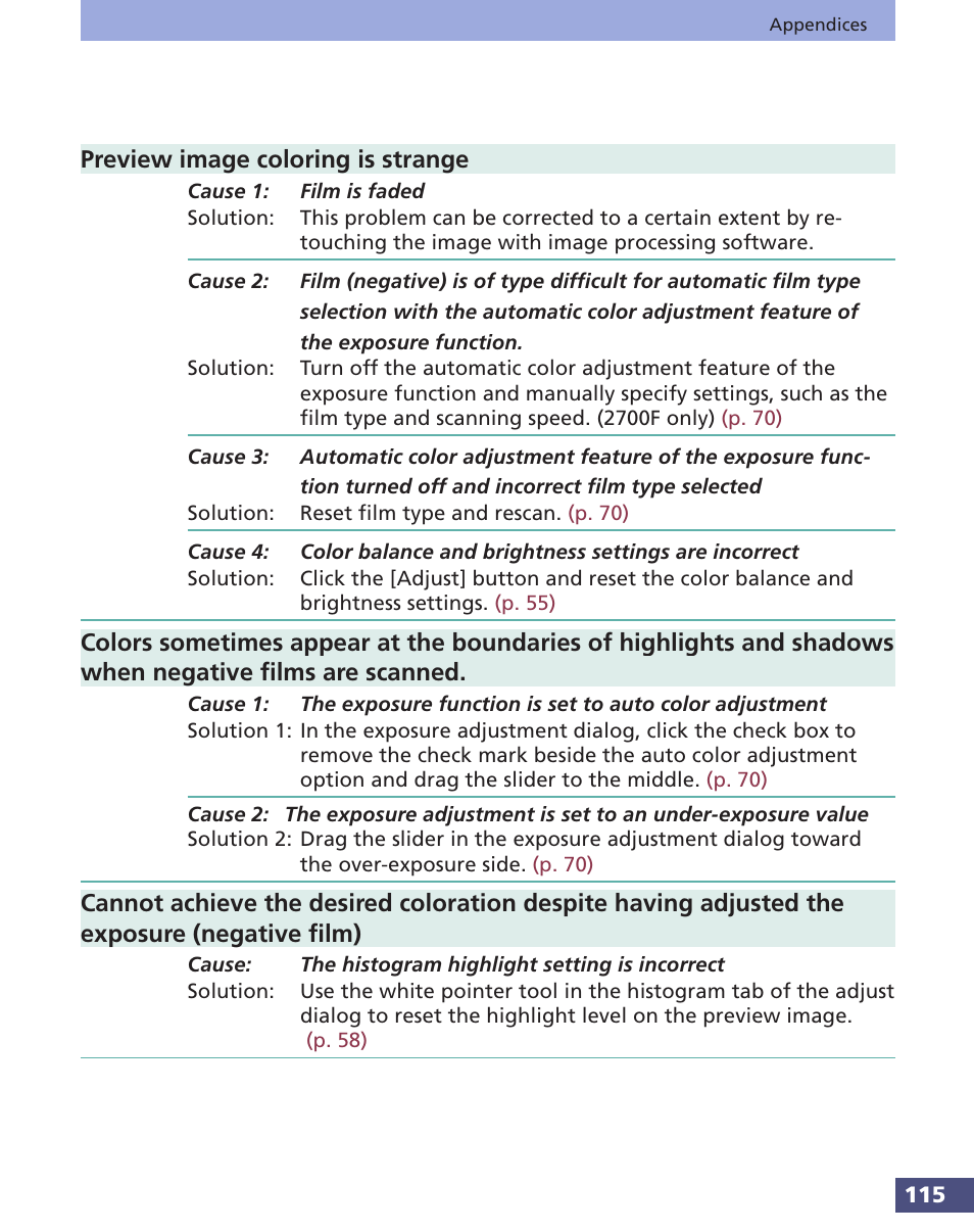 Preview image coloring is strange | Canon FS 3.6 User Manual | Page 115 / 135