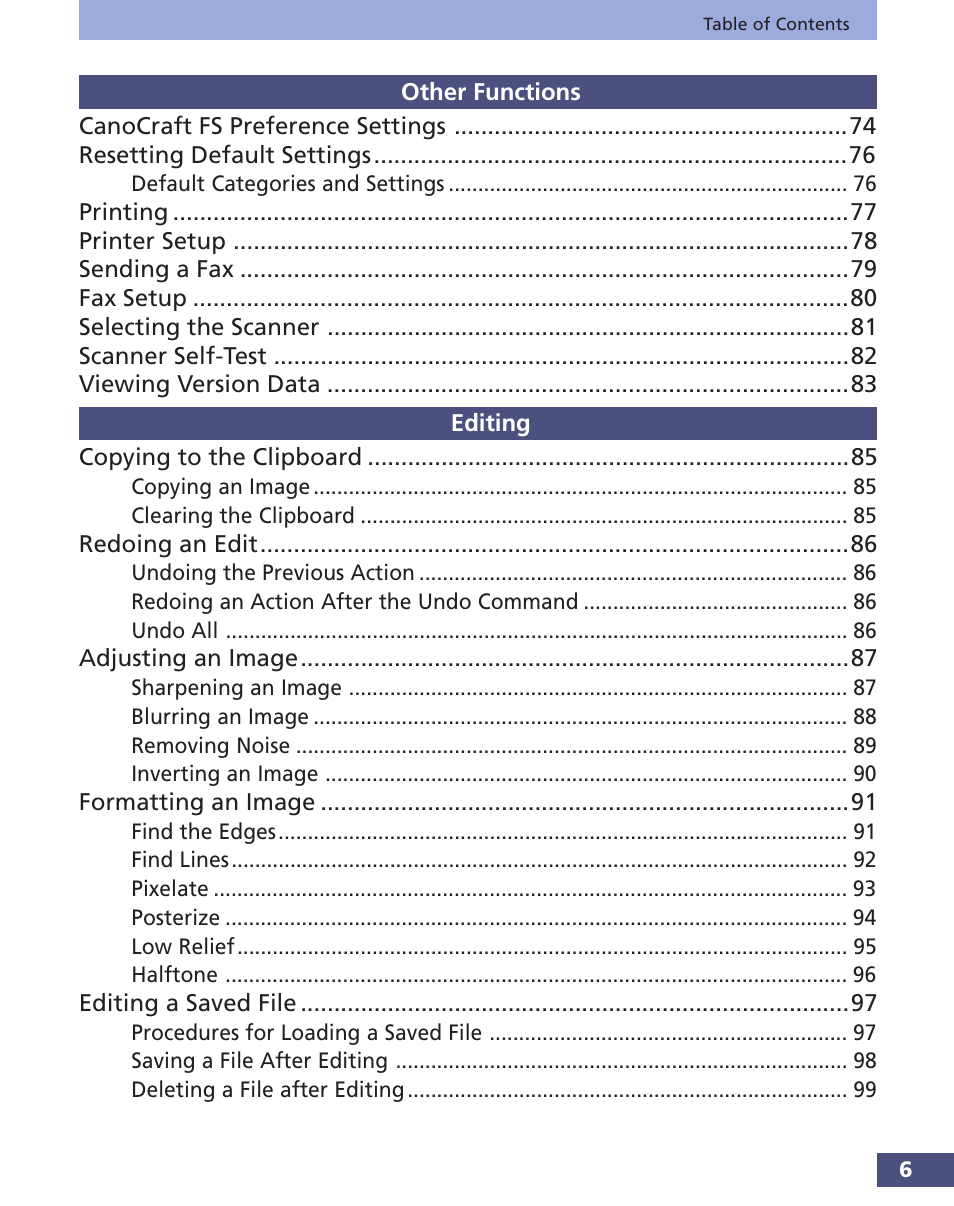 Canon FS 3.6 User Manual | Page 6 / 135