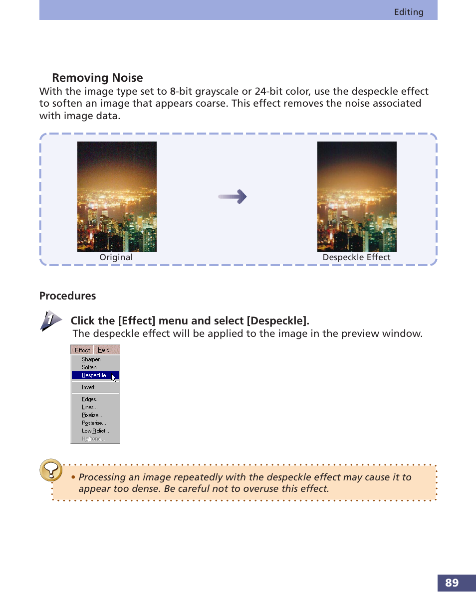 Removing noise | Canon FS 3.6 User Manual | Page 89 / 135