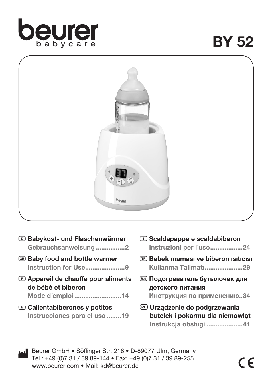 Beurer BY 52 User Manual | 48 pages
