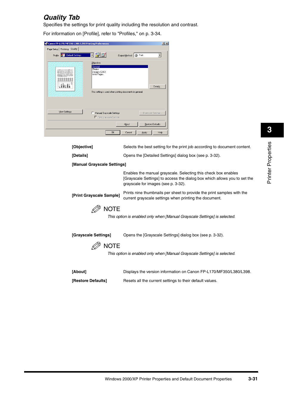 Quality tab, Quality tab -31 | Canon FAX-L380 User Manual | Page 78 / 104