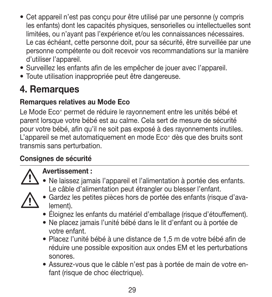 Remarques | Beurer BY 33 User Manual | Page 29 / 104