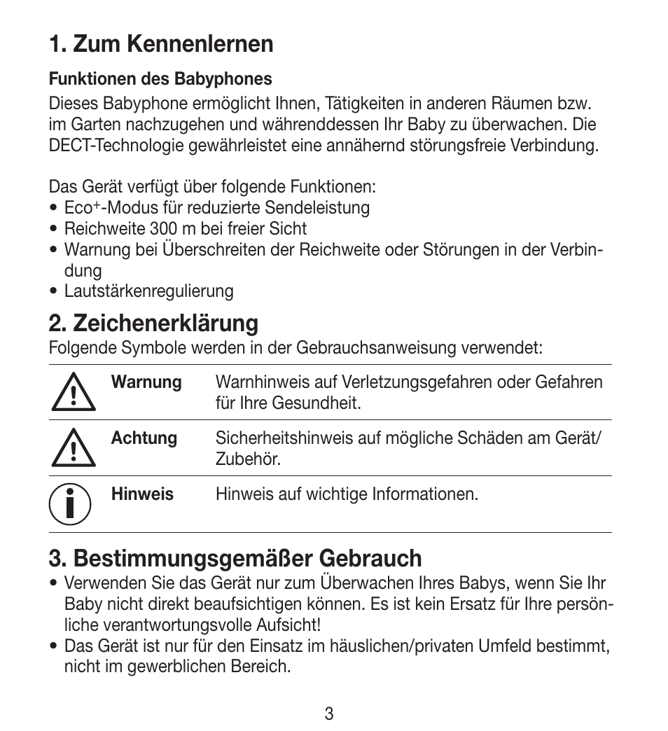 Zum kennenlernen, Zeichenerklärung, Bestimmungsgemäßer gebrauch | Beurer BY 33 User Manual | Page 3 / 104