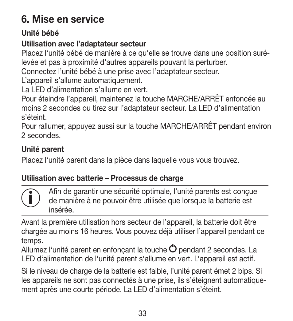 Mise en service | Beurer BY 33 User Manual | Page 33 / 104