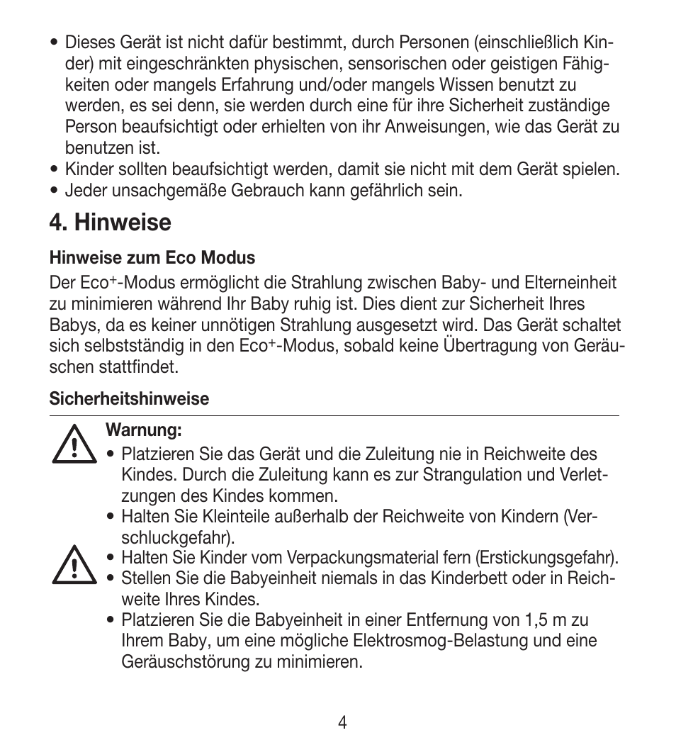 Hinweise | Beurer BY 33 User Manual | Page 4 / 104