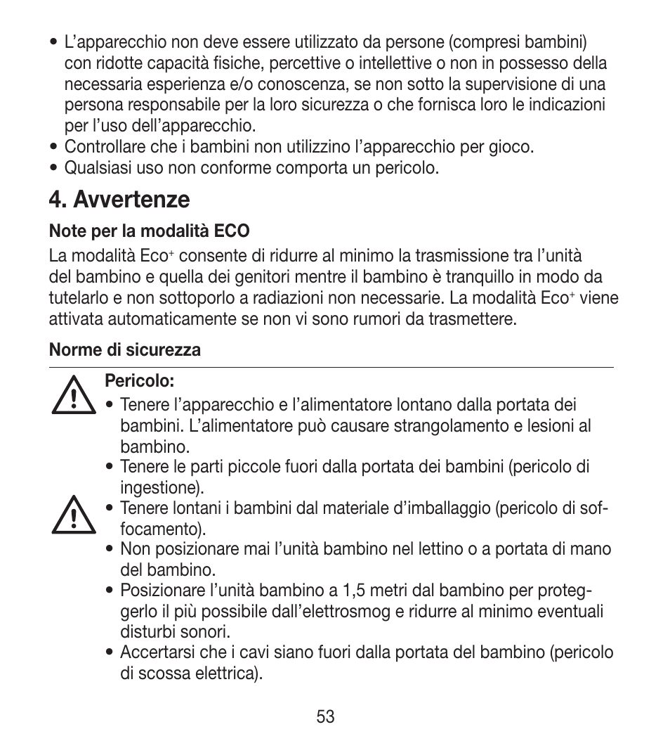 Avvertenze | Beurer BY 33 User Manual | Page 53 / 104