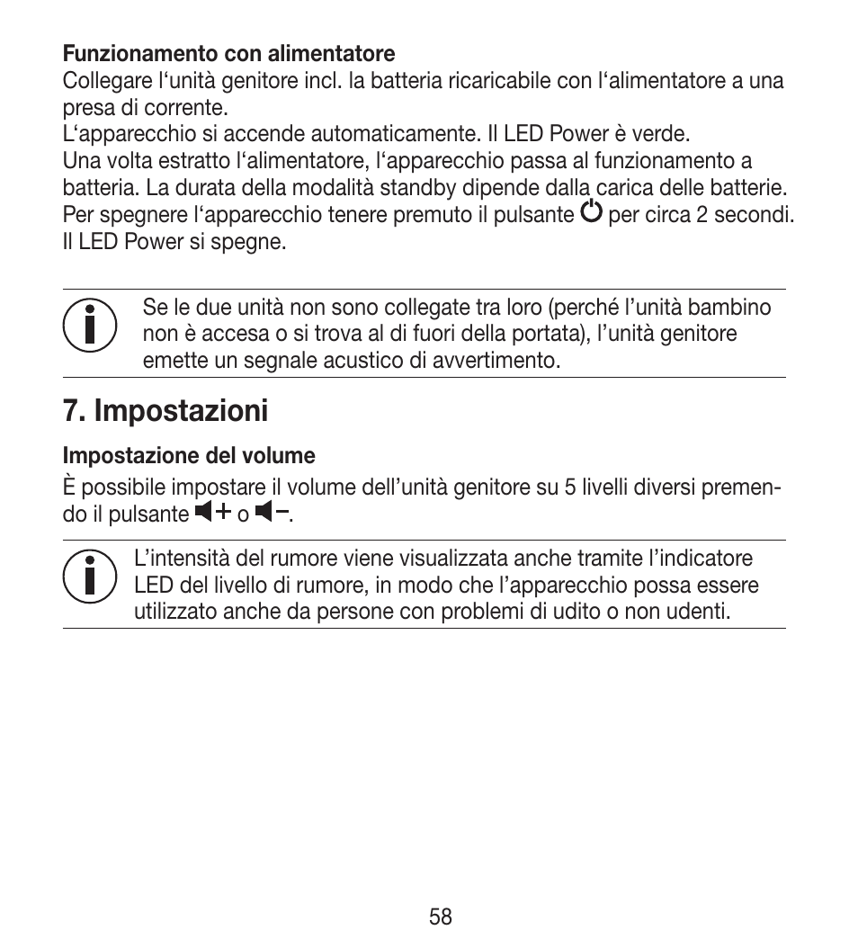 Impostazioni | Beurer BY 33 User Manual | Page 58 / 104
