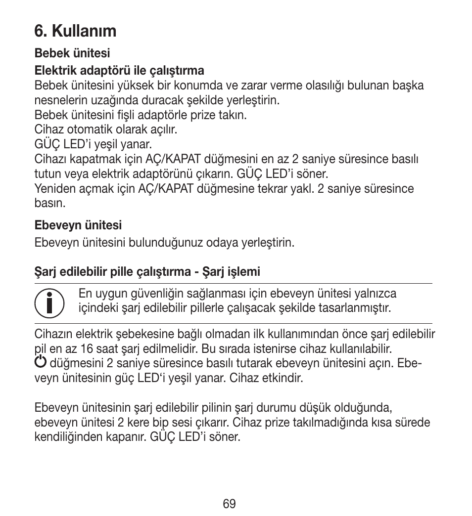 Kullanım | Beurer BY 33 User Manual | Page 69 / 104