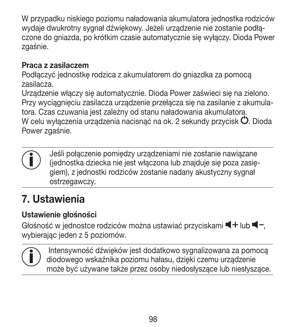 Ustawienia | Beurer BY 33 User Manual | Page 98 / 104
