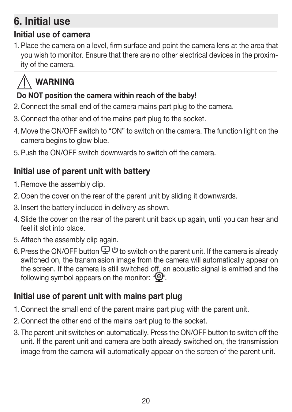 Initial use | Beurer BY 77 User Manual | Page 20 / 104