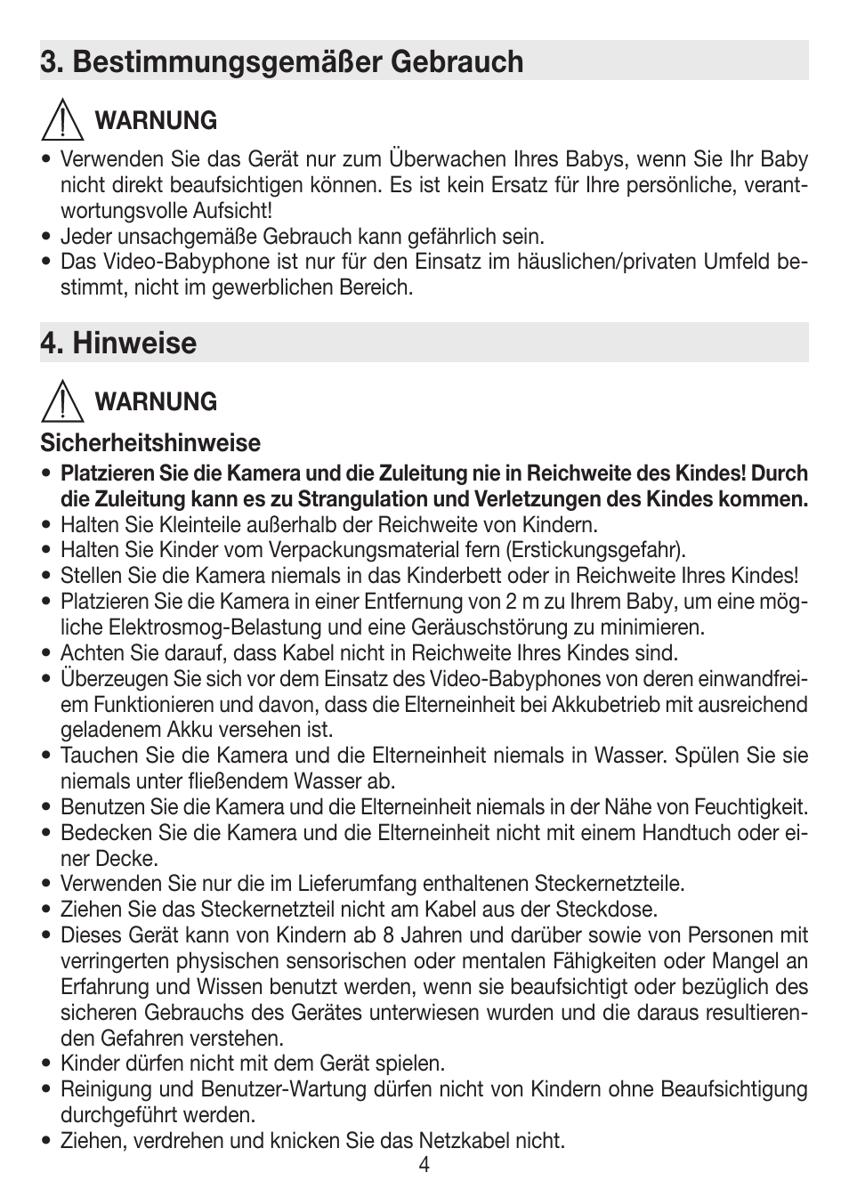 Bestimmungsgemäßer gebrauch, Hinweise | Beurer BY 77 User Manual | Page 4 / 104