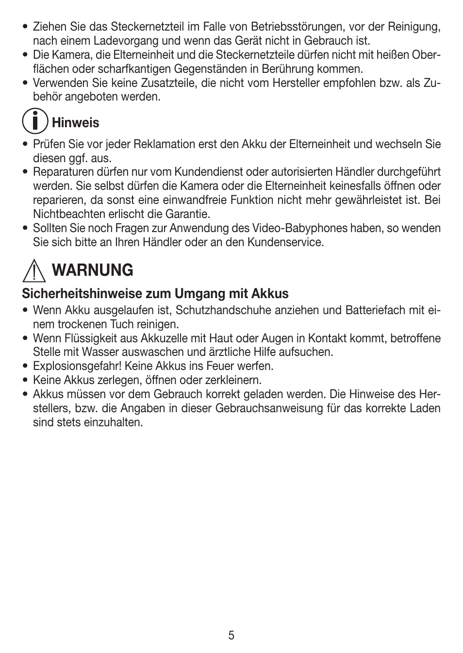 Warnung | Beurer BY 77 User Manual | Page 5 / 104