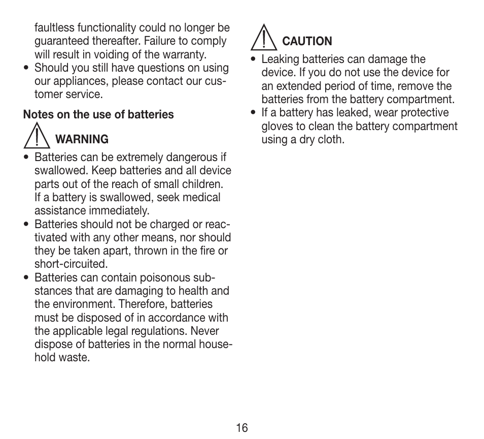 Beurer BY 84 User Manual | Page 16 / 92