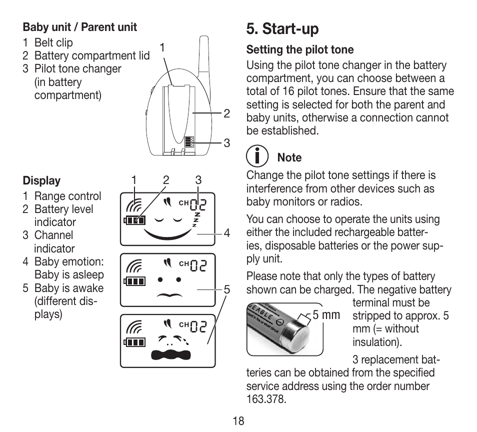 Start-up | Beurer BY 84 User Manual | Page 18 / 92