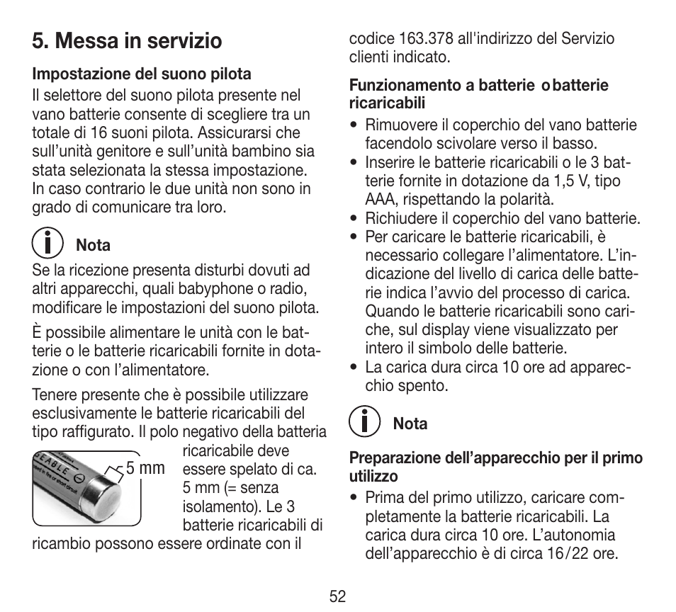 Messa in servizio | Beurer BY 84 User Manual | Page 52 / 92