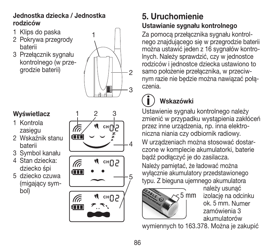 Uruchomienie | Beurer BY 84 User Manual | Page 86 / 92