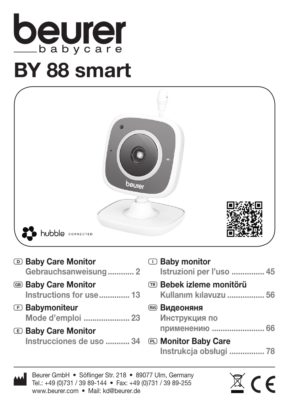 Beurer BY 88 Smart User Manual | 88 pages