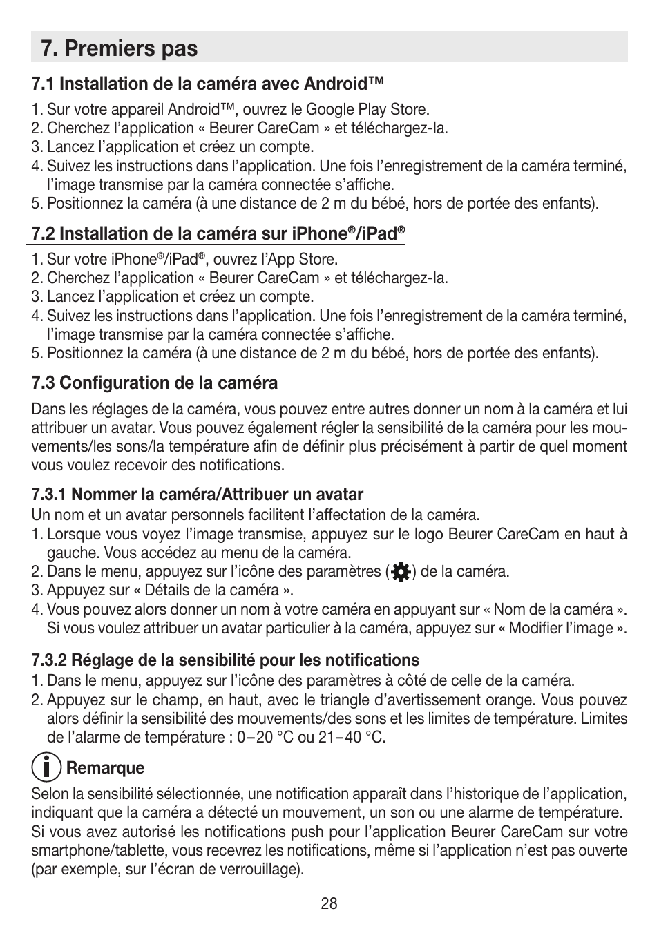 Premiers pas | Beurer BY 88 Smart User Manual | Page 28 / 88