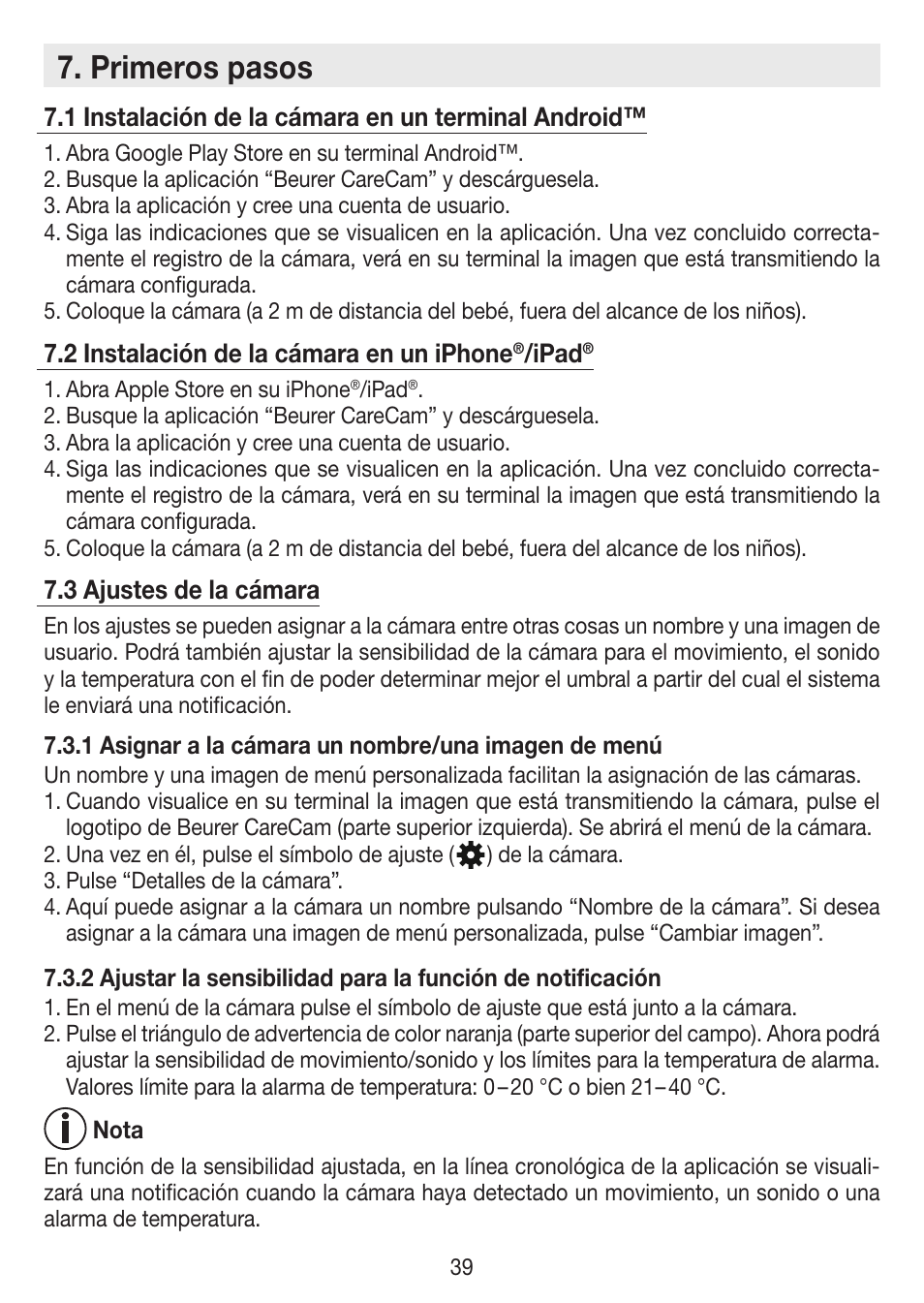 Primeros pasos | Beurer BY 88 Smart User Manual | Page 39 / 88