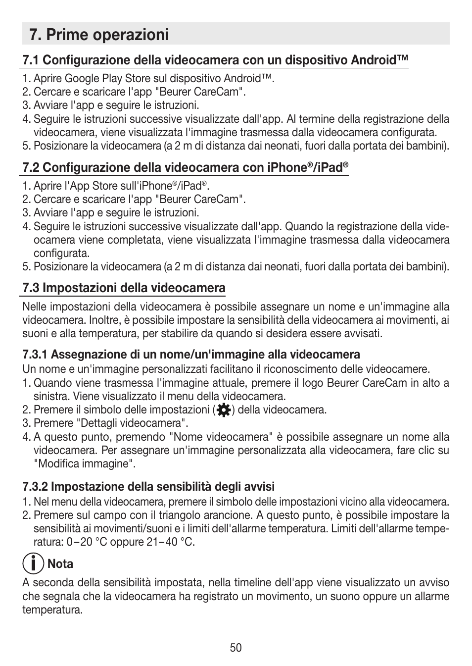 Prime operazioni | Beurer BY 88 Smart User Manual | Page 50 / 88
