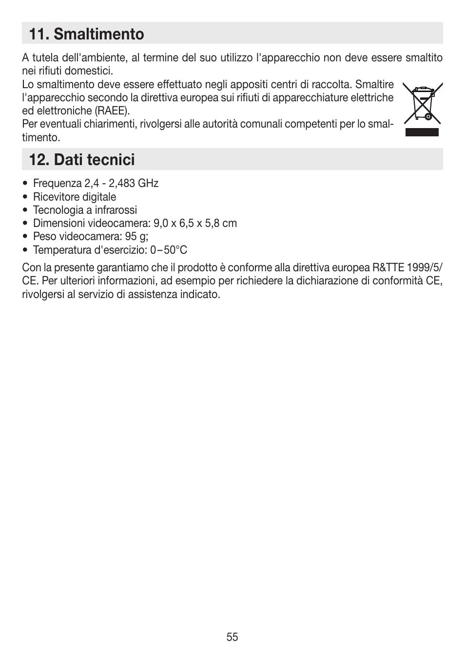 Smaltimento, Dati tecnici | Beurer BY 88 Smart User Manual | Page 55 / 88