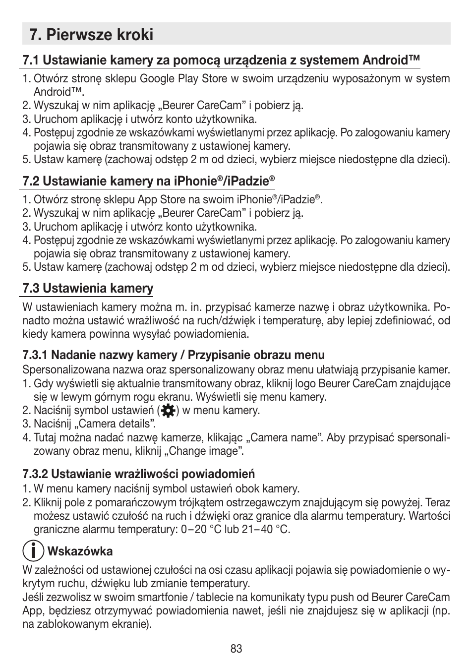 Pierwsze kroki | Beurer BY 88 Smart User Manual | Page 83 / 88