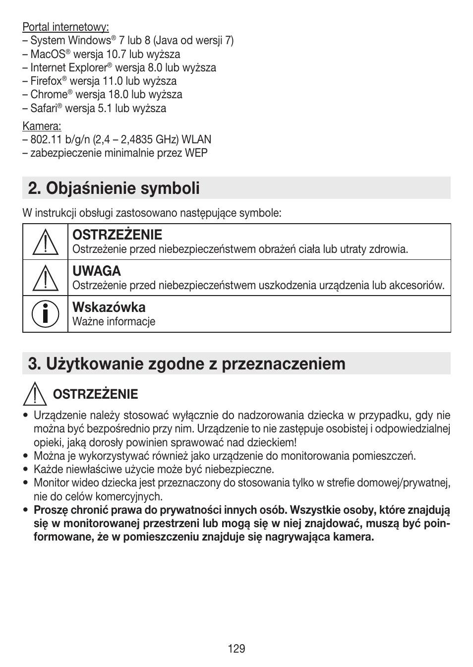 Objaśnienie symboli, Użytkowanie zgodne z przeznaczeniem, Ostrzeżenie | Uwaga, Wskazówka | Beurer BY 99 User Manual | Page 129 / 144