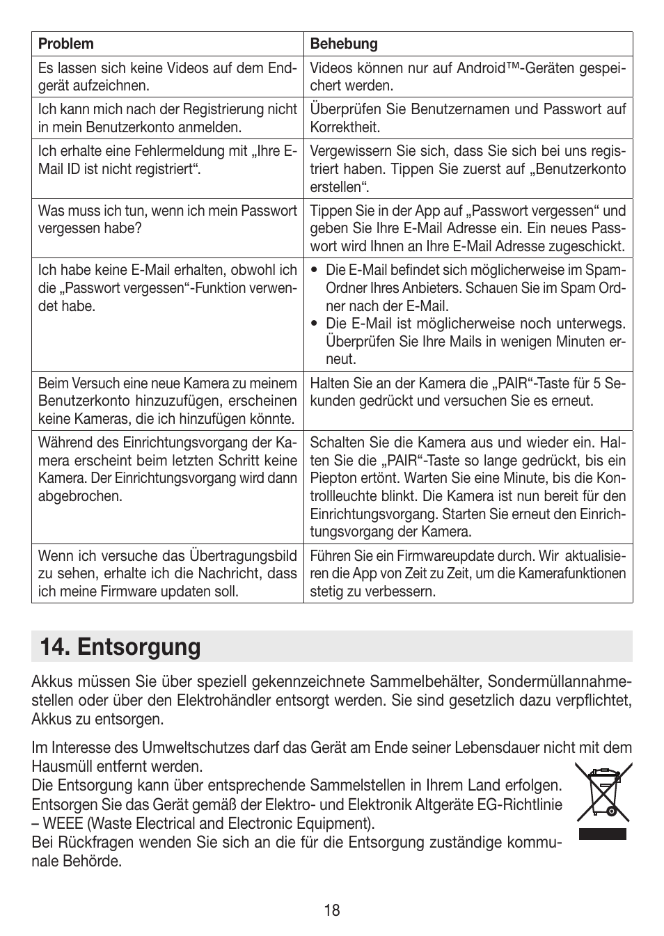 Entsorgung | Beurer BY 99 User Manual | Page 18 / 144