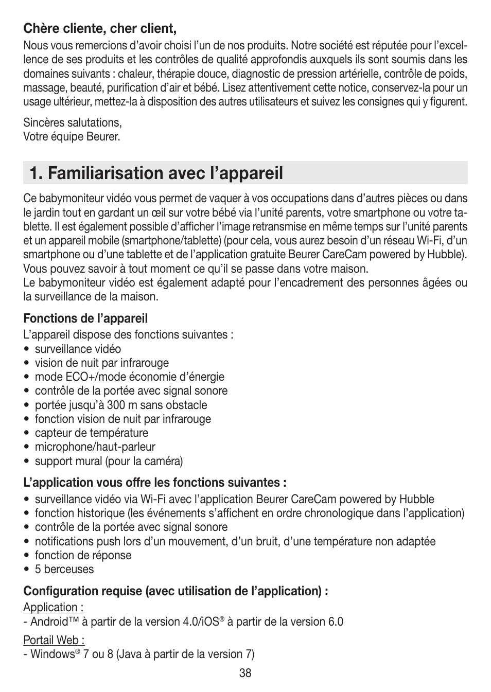 Familiarisation avec l’appareil | Beurer BY 99 User Manual | Page 38 / 144