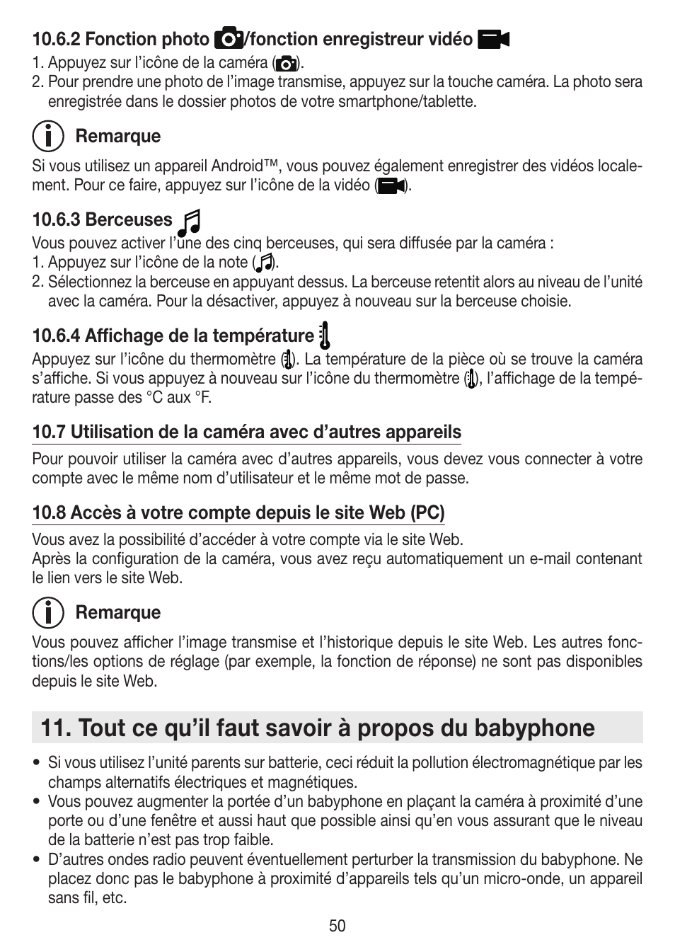 Tout ce qu’il faut savoir à propos du babyphone | Beurer BY 99 User Manual | Page 50 / 144