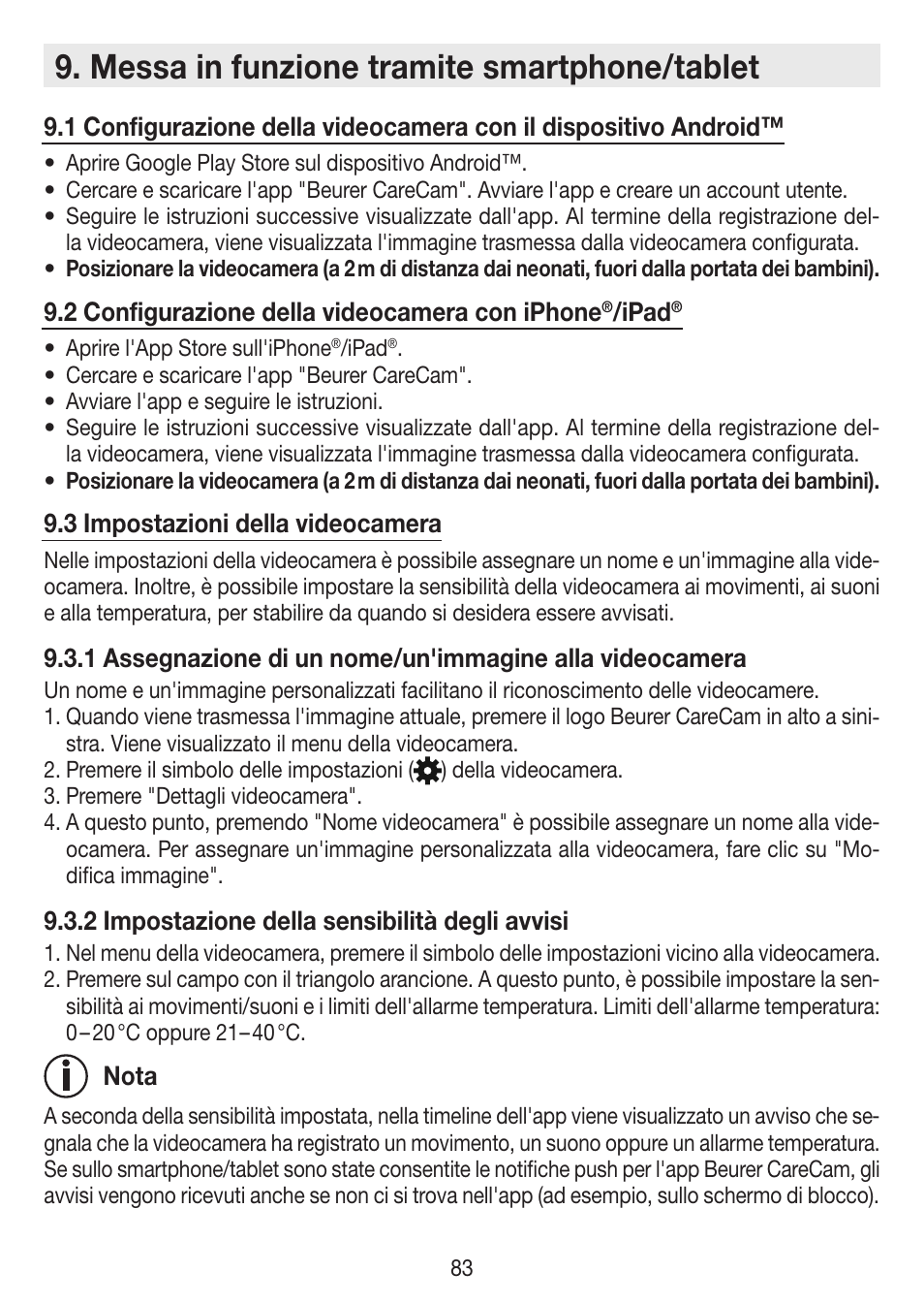 Messa in funzione tramite smartphone/tablet | Beurer BY 99 User Manual | Page 83 / 144