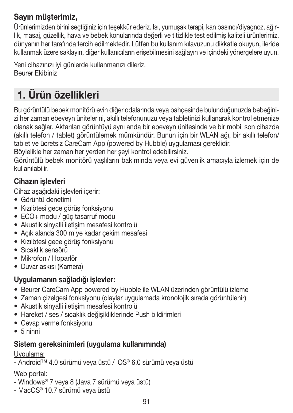 Ürün özellikleri | Beurer BY 99 User Manual | Page 91 / 144