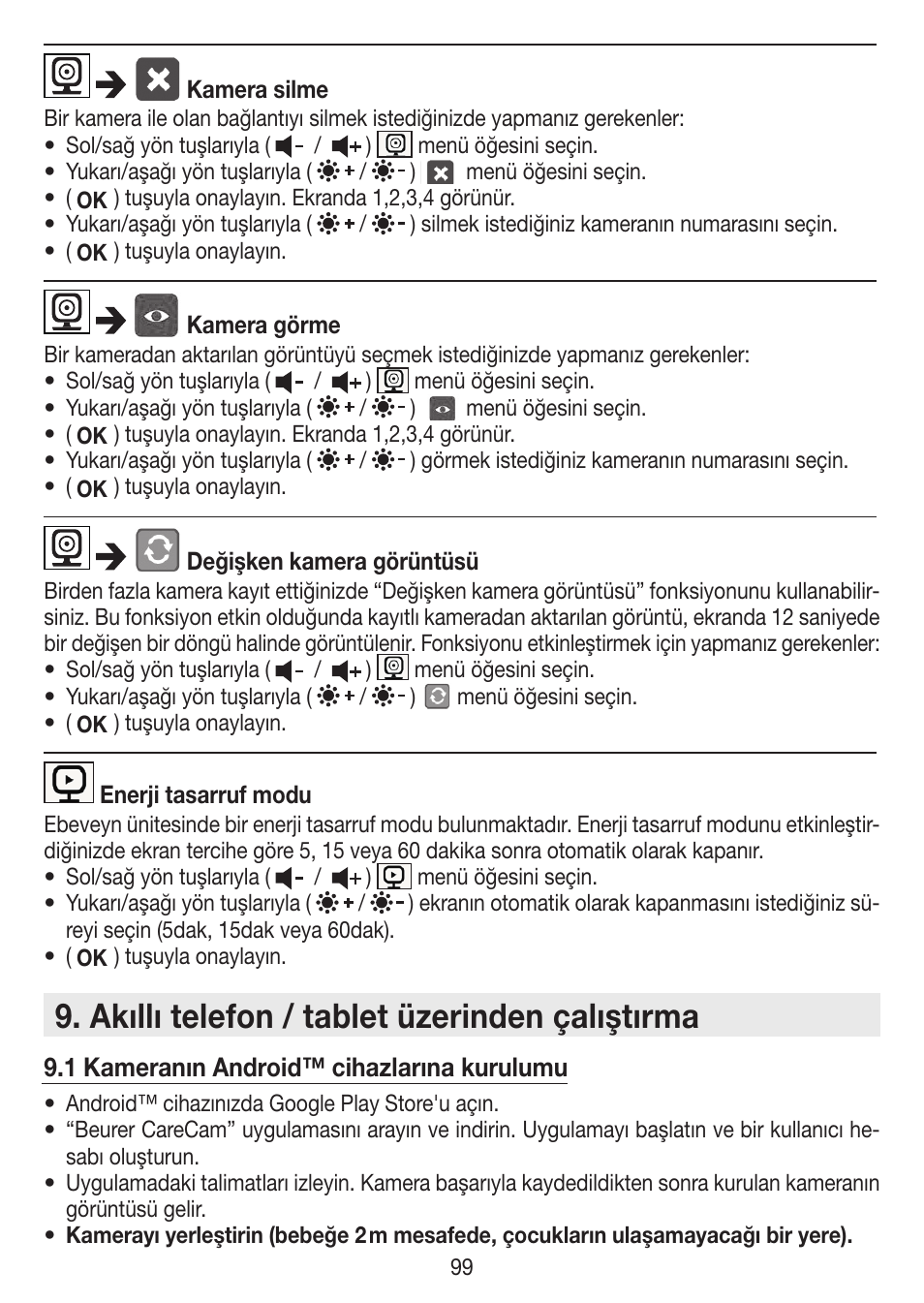 Akıllı telefon / tablet üzerinden çalıştırma | Beurer BY 99 User Manual | Page 99 / 144