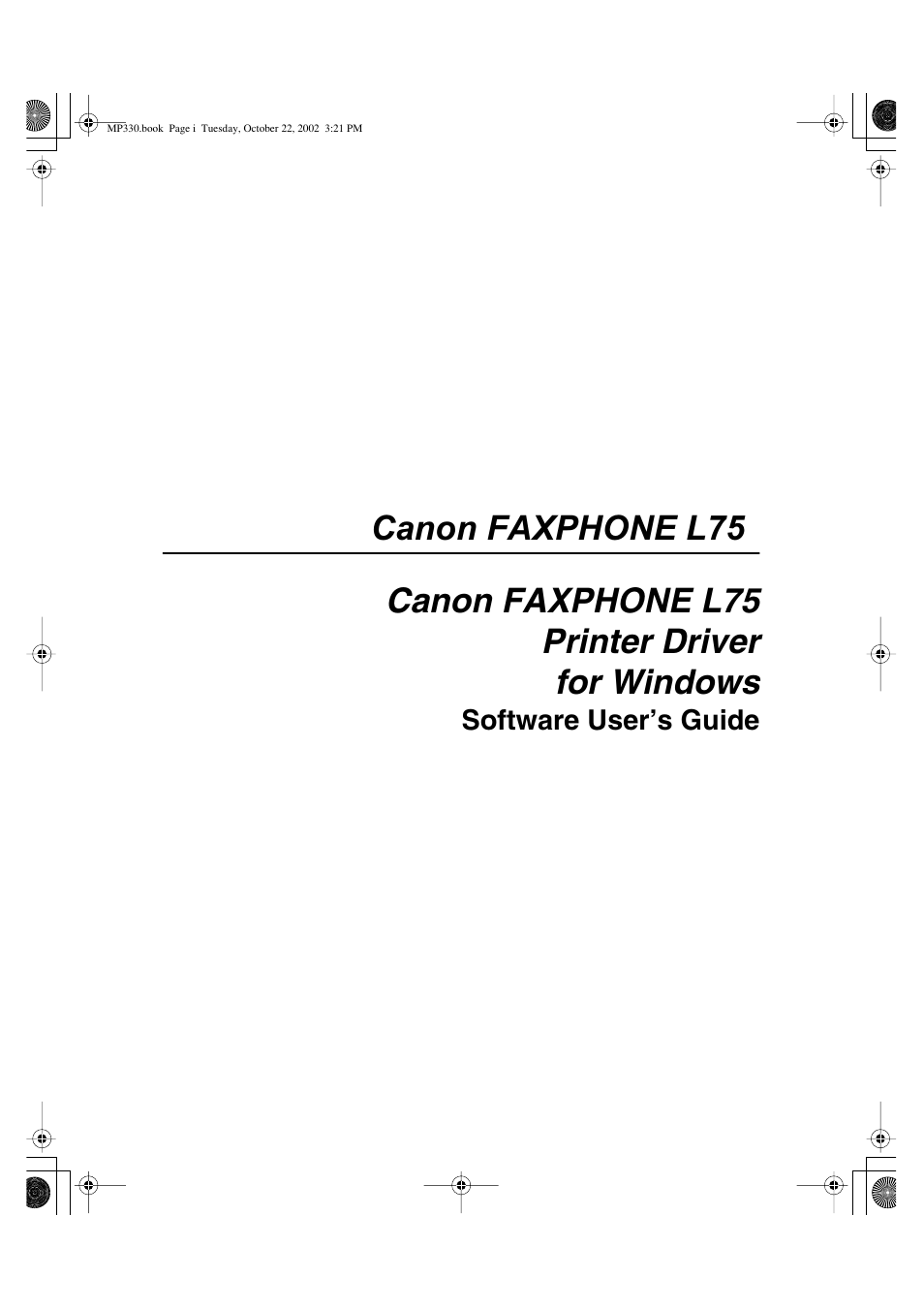 Canon FAXPHONE L75 User Manual | 66 pages