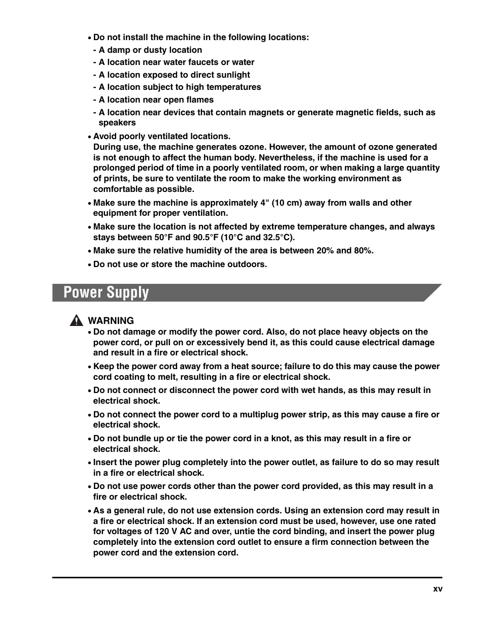 Power supply | Canon IMAGECLASS MF5700 User Manual | Page 16 / 139
