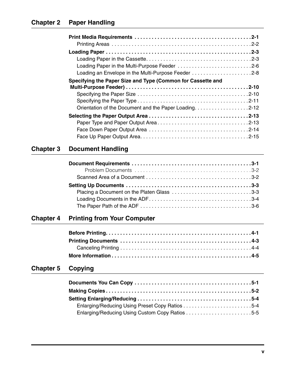 Canon IMAGECLASS MF5700 User Manual | Page 6 / 139