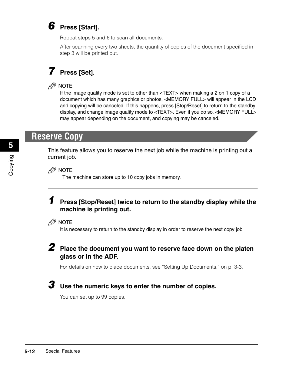 Reserve copy, Reserve copy -12 | Canon IMAGECLASS MF5700 User Manual | Page 71 / 139