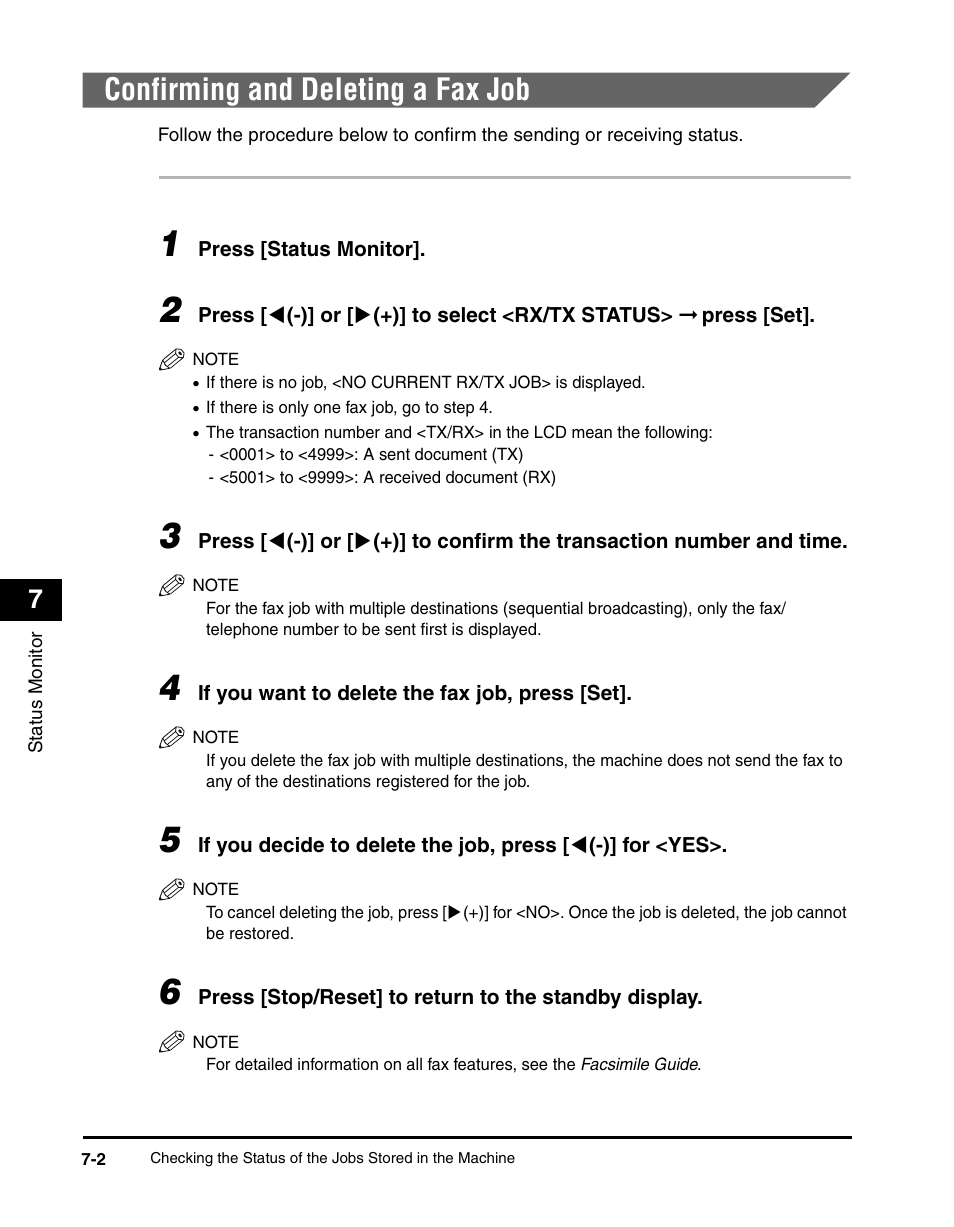 Confirming and deleting a fax job, Confirming and deleting a fax job -2 | Canon IMAGECLASS MF5700 User Manual | Page 79 / 139