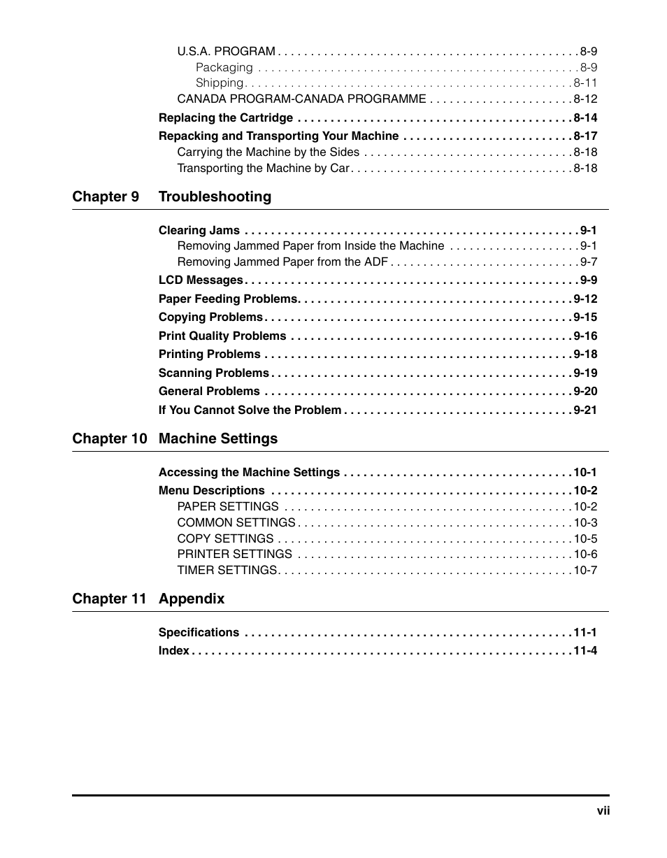 Canon IMAGECLASS MF5700 User Manual | Page 8 / 139
