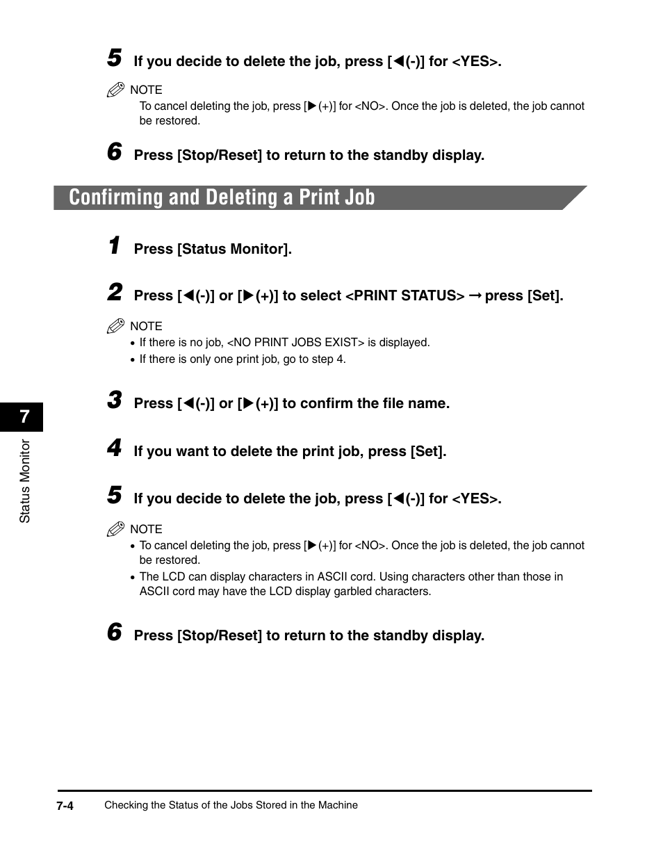 Confirming and deleting a print job, Confirming and deleting a print job -4 | Canon IMAGECLASS MF5700 User Manual | Page 81 / 139