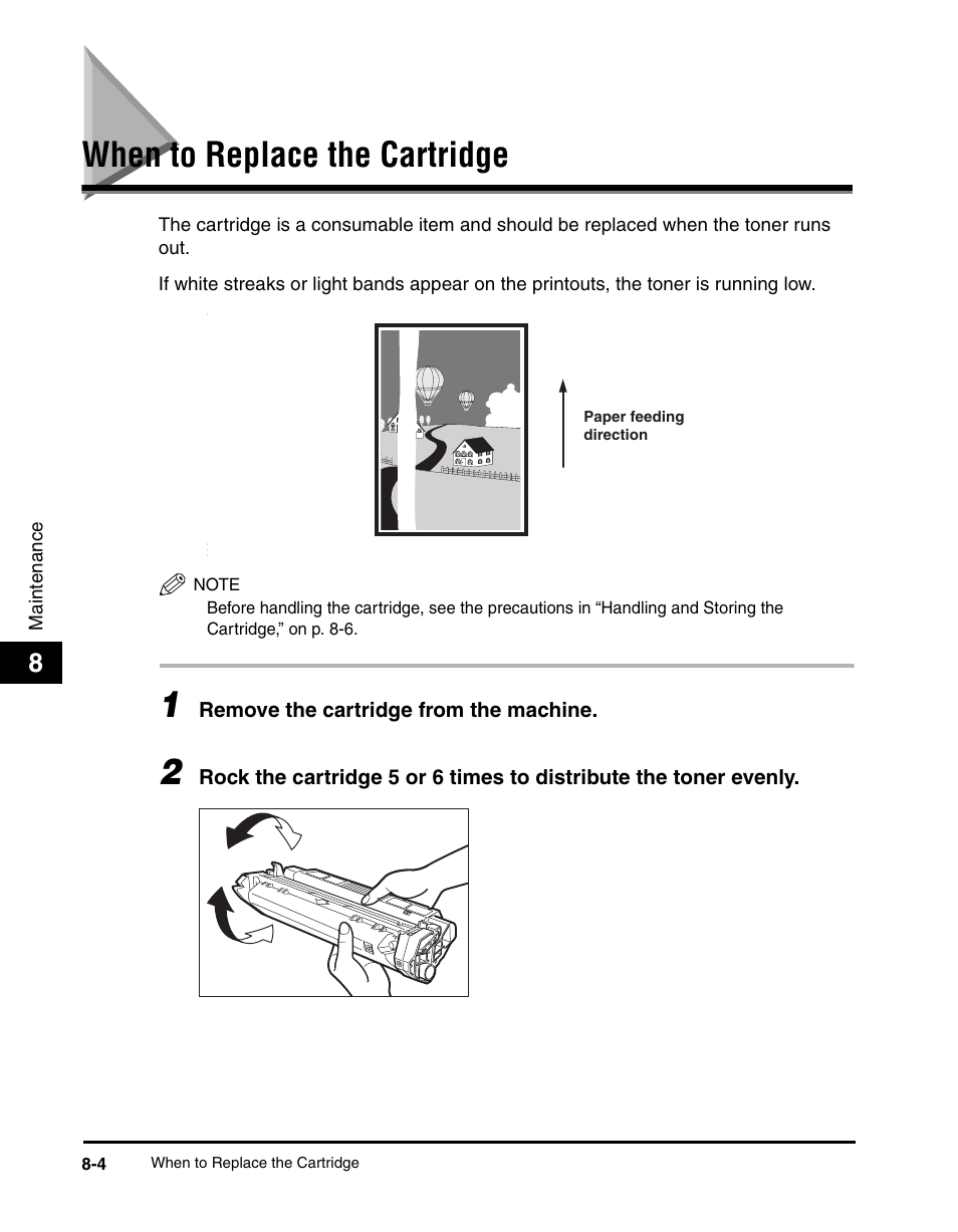 When to replace the cartridge, When to replace the cartridge -4 | Canon IMAGECLASS MF5700 User Manual | Page 87 / 139