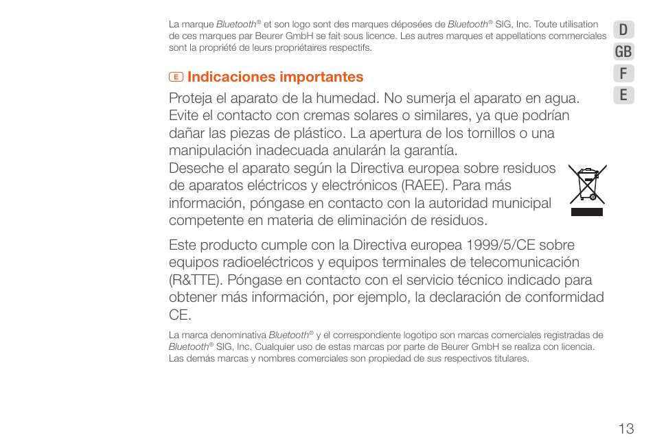 Dgb f e | Beurer AS 80 User Manual | Page 13 / 28