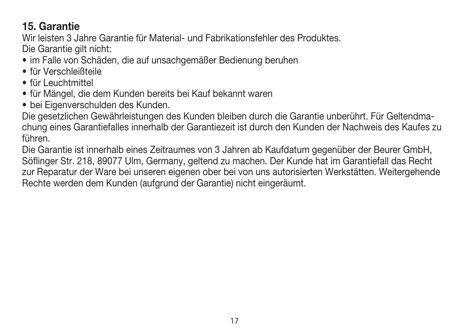Beurer PM 15 User Manual | Page 17 / 120